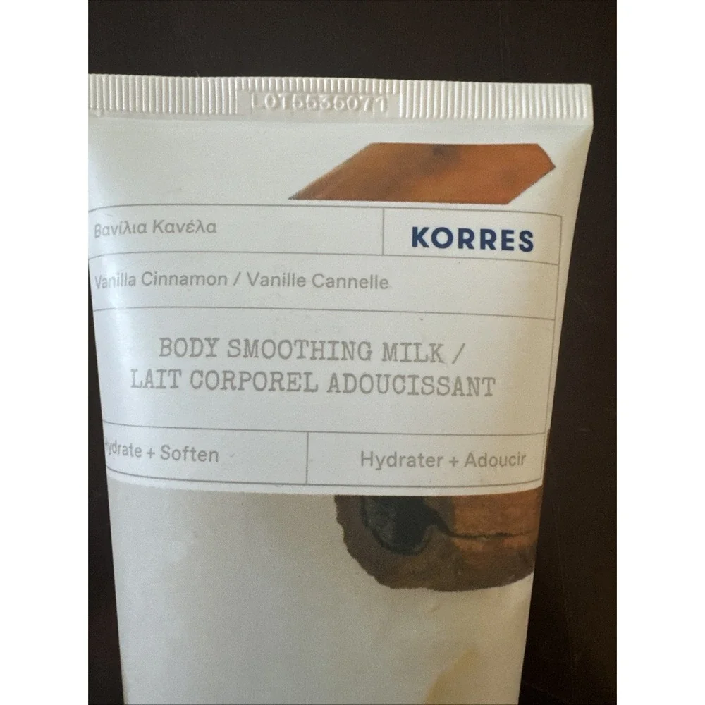 KORRES Body Smoothing Milk, Vanilla Cinnamon, Hydrate+Soften, 200ml New Unsealed